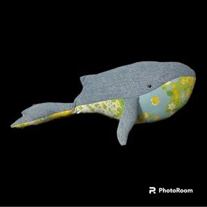 Stuffed Animal • Whale | Handmade | Blues, Greens & Yellows